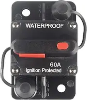WOHHOM 60 Amp Circuit Breaker with Manual Reset 12V-36V DC Waterproof Surface Mount for Car Audio Rv Marine Boat Truck Trolling Motors, 30-300A Car Speaker Resettable Fuse