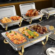 Chafing Dish Buffet Set, 9QT High Grade Chafing Dishes for Buffet with Gold and
