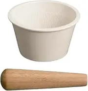 Traditional Grind, Ceramic Mortar Household Garlic Pounder Kitchen Seasoning Grinder Pestle Set Medicine Grinder Masher
