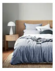 [Aura Home] Chambray Fringe Bedlinen Collection in Denim