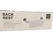 New - Wolfen Accessibility White Toilet Back Rest Stainless Steel Arms