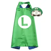 Kids Super Mario Costume Luigi Cape and Mask Set