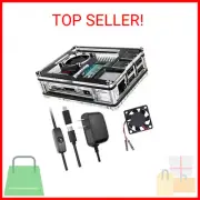 Miuzei Raspberry Pi 3 B+ Case with Fan Cooling Pi 3B Case with 3 Pcs Heat-Sinks