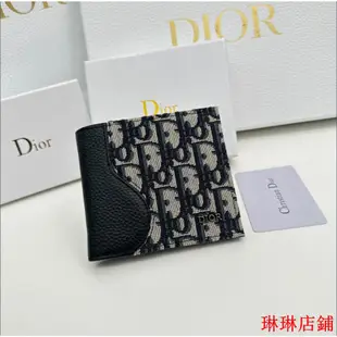 （琳琳二手)Dior/迪奧 短夾 零錢包 卡夾 卡包多卡位皮夾 錢包 錢夾帆布皮夾西裝夾0214