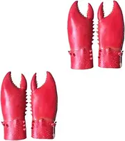[Totority] 2pcs Novelty Paw Gloves Funny Mask Crab Claws Gloves Funny Halloween Gloves Lobster Halloween Costume Gloves Costumes Prop Halloween Claws Dreses Cosplay Red