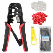 RJ45 RJ11 RJ12 Cat5 Crimp Tool Modular Data Plug Nylon Cable Tie Stripper Covers