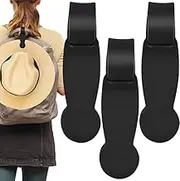 3PCS Hat Clip for Travel on Bag, Strong Magnetic Hat Clips, Hands Free Silicone Cap Clip Magnetic Hat Holder for Bag, Mini Portable Clip-On Wide Brim Hat Holder for Traveling Backpacks Luggage (Black)
