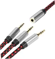 SEWACC Audio Splitter Adapter Headphone Extension Cable for Earphones Compatible with Portable Devices Durable Practical Design for Enhanced