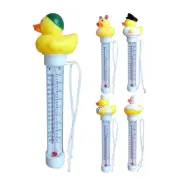 1x Swimming Pool Floating Thermometer with Cord Cute Rubber Duck Spa Thermometer
