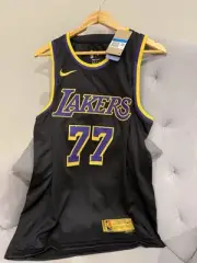 Medium Luka Doncic Lakers Earned Black Edition NBA Swingman Jersey Los Angeles