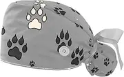 [DragonBtu] 2 PCS Cycling Bandana Caps with Sweatband for Women Men Helmet Liner Beanie Hat Dogs Paw