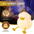 Silicone Duck LED Warm Night Light Touch Switch Control Dimmable USB Table Lamp