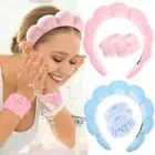 Makeup Headband Sponge Headbands Spa Headband Braided Hairbands with Wristband