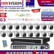 Hikvision DS-2CD2387G3-LIS2UY/SL 8MP IP Camera+DS-7616NI-M2/16P NVR Systems Lot