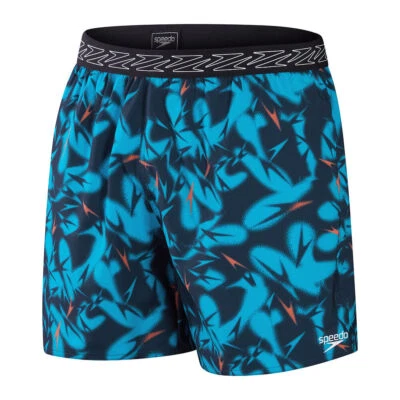 SPEEDO HYPER BOOM BAND MENS SWIMMING SHORTS TRUNKS COBALT BLUE ORANGE 16"
