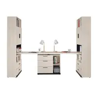 在飛比找森森購物網優惠-Boden-曼珊8尺多功能伸縮書櫃+雙人書桌/書櫃型工作桌組