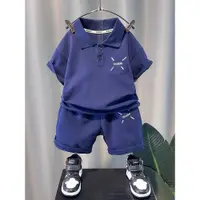 在飛比找ETMall東森購物網優惠-Polo夏季韓版短袖寶寶寬松童裝