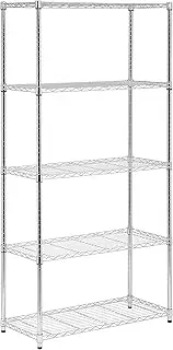 Honey-Can-Do SHF-01913 Adjustable Storage Shelving Unit, 350-Pounds Per Shelf, Chrome, 5-Tier, 36Lx16Wx72H