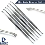 6 Pieces Double Ended Tartar Removal Tool Scraper Calculus Plaque Remover Scaler