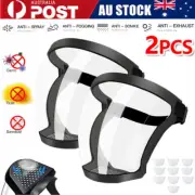 2x Anti-fog Full Face Shield Super Protective Head Cover Transparent Safety Mask