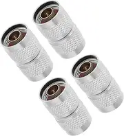 4PCS N-Type Male to N-Type Male Adapters Low Loss Straight Plug RF Coax Connector for Security Cameras Extension Cable Telecom Antenna