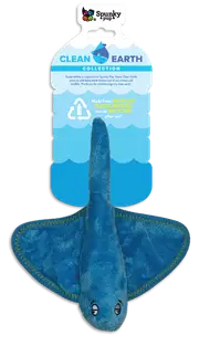 Clean Earth Small Stingray Recycled Dog & Puppy Soft Toy by Spunky Pup