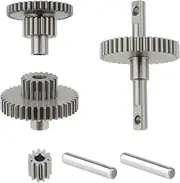 1 Set Transmission Gear Set Stainless Steel Transmission Gear Set Compatible with Tra-xxas TRX4M TRX4MT 1/18 RC Crawler Upgrades(16.6:1)
