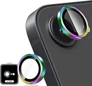 Camera Protection for Tempered Glass Camera Screen Protector for iPhone 16e, Pack of 2, Anti-Scratch 9H Hardness Lens, Bubble-Free Screen Protector, Tempered Glass Camera Protection, Rainbow