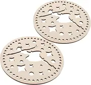 KITANDOVE Ballet Girl Pattern Wooden Basket Bottoms Round Handbag Purse Bases for Knitting Bag Holder