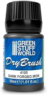 Green staff world GSWD-4105 Metallic Dry Brush Paint, Dark Forged Iron, 1.1 fl oz (30 ml), Model Paint