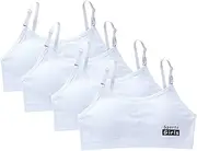 [Surakey] Kids Vest Tops, 4 Pack Solid Color Seamless Underwear, Training Bra Top, Girls Sports Bras, Thin Lightweight Bra