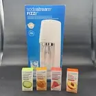 SodaStream Fizzi-Electric Sparkling Water Maker with 4 Flavorings White