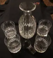 Crystal Decanter, stopper & 4 cocktail glasses.
