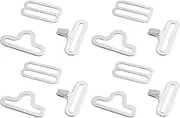 [Eacam] Adjustable Metal Bow Tie Clips, 50 Sets Copper Fastener Necktie Strap Hooks, Thin DIY Tie Kits, Silver, for Bow Tie Accessories