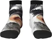 [EdWal] Well-behaved schnauzer print Men's Moisture Control Crew Socks Socks For Men and Women Gifts For Golf, Hunting, Camping
