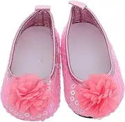 PERSELOSO 1Pair Glitter Doll Shoes for Dolls Sparkly Mini Sequin Floral Dress Footwear Accessories for Parties and Roleplaying for Creative Play