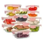 12 Pack Premium Glass Locking Lids Storage Containers Set, Mix of Shapes and ...