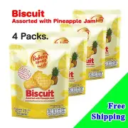 Cookies Pineapple Jam Biscuit Thai Snack On Assorted With Crispy 70g. x4