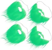 St. Patrick's Day Costume Accessory 4pcs Green Fake Beards for Party and Cosplay