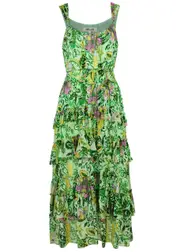 Diane Von Furstenberg Modena Printed Chiffon Midi Dress - Mint - M (UK12 / M) M (UK12 / M)