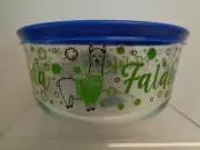 Pyrex Fa-La-La Llama in Sweater 4-Cup Storage Bowl with Blue Cover Christmas New