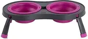 Dexas Pets Double Elevated Pet Feeder, Fuchsia, Large/2.5 Cup Capacity Bowls