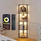 FENLO Corner Floor Lamp with Shelves, Dimmable LED Corner Shelf with Lights, ...