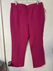 Nicole Miller New York Pink Mid-Rise Kick Flare Pull On Dress Pants Size XL NWT