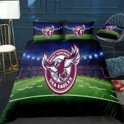NRL New Manly Sea Eagles Rugby League Doona / Duvet Cover and 2 Pillow Slips