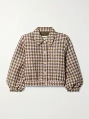 [L'AGENCE] L'AGENCE - Bridges Cropped Metallic Tweed Jacket - Army green - US2 US 2 Green