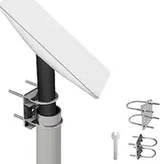 Burbifro Starlink Mount, Stainless Steel Starlink Internet Kit Satellite Mounting Kit for Pole Mount, Compatible with V2 Rectangular Dish, Versatile Mounting(Sliver)