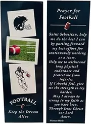 Football Prayer Bookmark Bulk Pack with Holy Card on Back Inspirational Readers Book Page Marking School Supply for Students, Set of 5