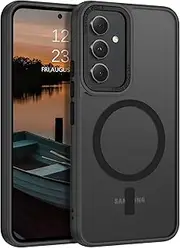 [GUAGUA] for Samsung Galaxy A54 Case Compatible with MagSafe Magnetic Slim Translucent Matte Black Shockproof Protective Anti-Scratch Case for Samsung Galaxy A54 5G 6.4''