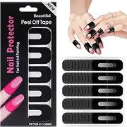 PENIKOKO 100sheets Gel Base and Top Coat Nail Protectors French Tip Nail Stickers for Fingers Soft Material Unique Shaped Design